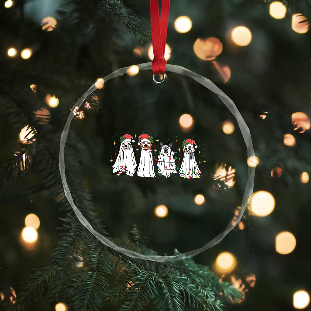 Xmas Ghost Dog Crystal Glass Ornament TS10