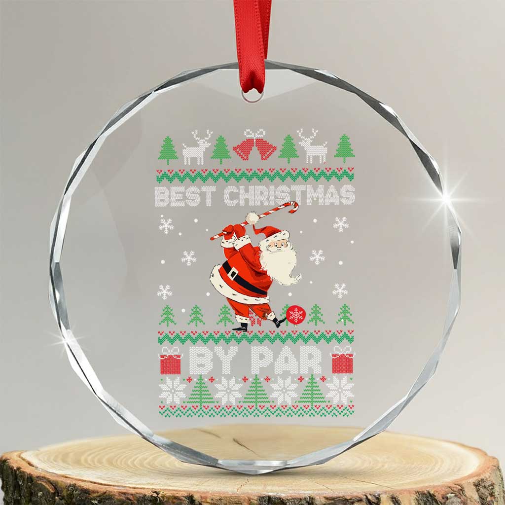 Xmas Golf Crystal Glass Ornament Santa Golfer Best Christmas By Par TS09