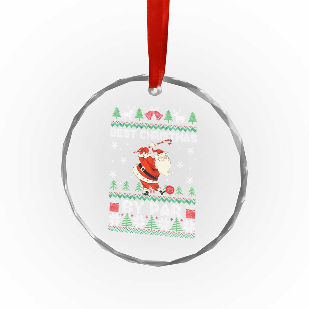 Xmas Golf Crystal Glass Ornament Santa Golfer Best Christmas By Par TS09