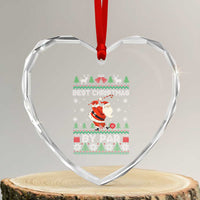 Xmas Golf Heart Crystal Glass Ornament Santa Golfer Best Christmas By Par - Wonder Print Shop