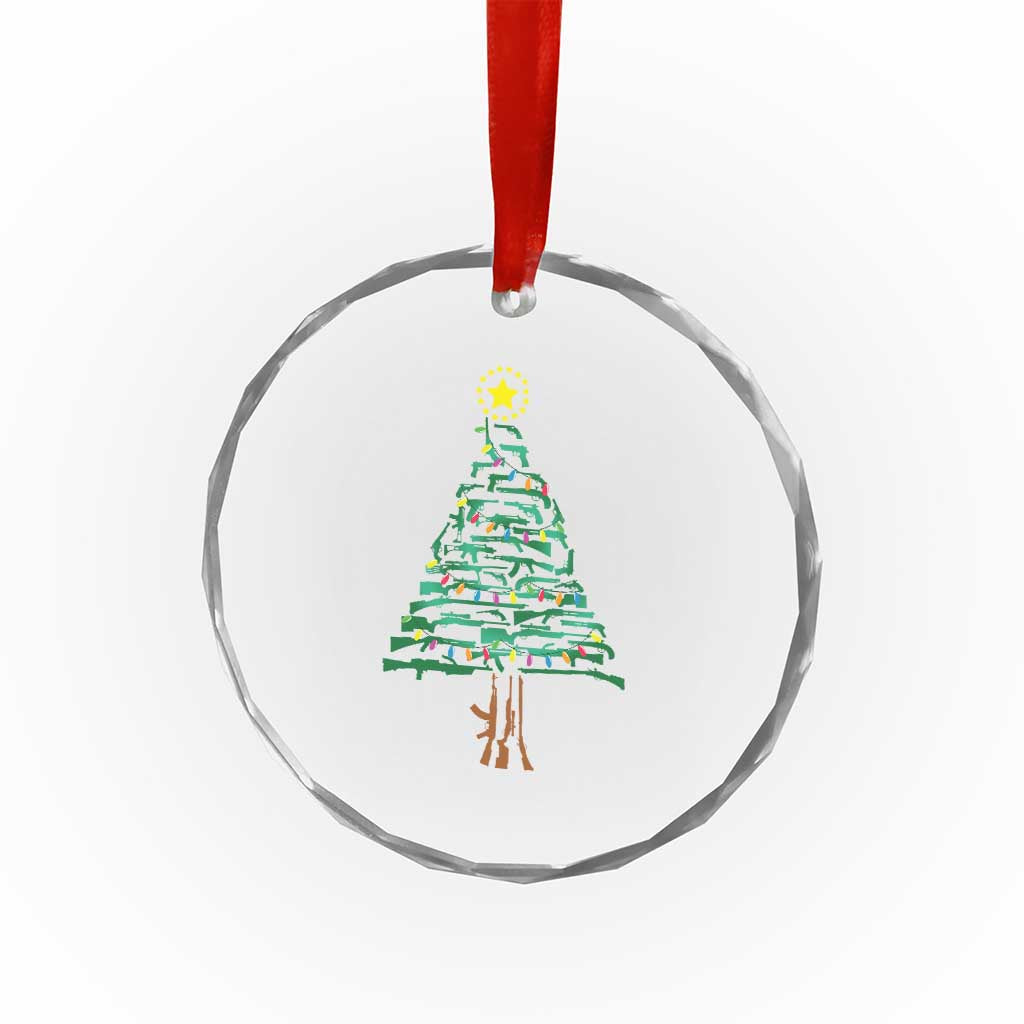 Xmas Gun Crystal Glass Ornament Xmas Tree 2nd Amendment Star TS11
