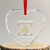 Xmas Gun Lover Heart Crystal Glass Ornament Deck The Halls With Guns And Ammo - Wonder Print Shop