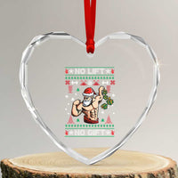 Xmas Gymer Heart Crystal Glass Ornament No Lift No Gift Santa Gym Coach - Wonder Print Shop