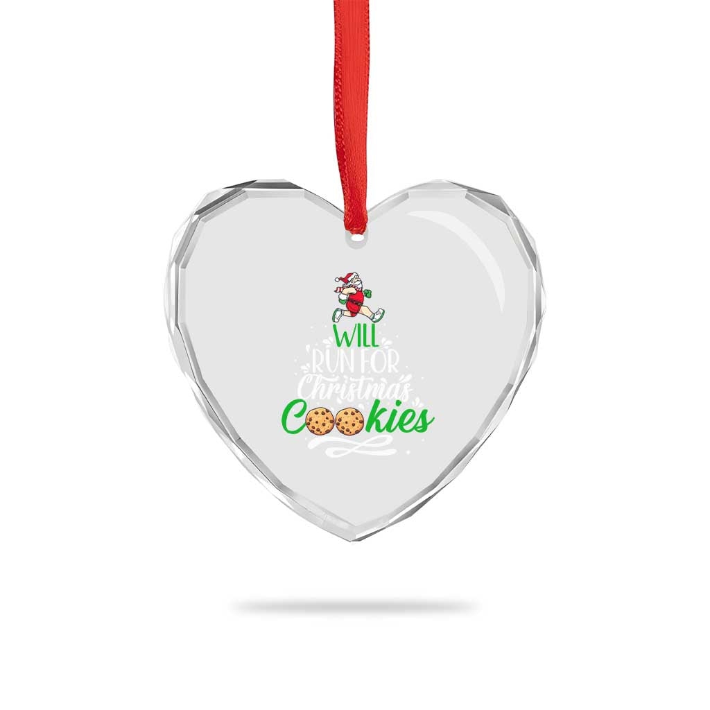 Xmas Gymer Heart Crystal Glass Ornament Will Run For Christmas Cookies Santa Running Race - Wonder Print Shop