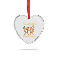 Xmas Hanukkah Cat Heart Crystal Glass Ornament Happy Hanukcat Meowy Christmas Menoral Chanukkah - Wonder Print Shop