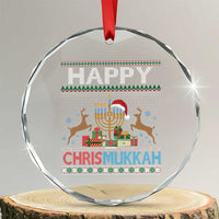Xmas Hanukkah Crystal Glass Ornament Happy Chrismukkah Funny Jewish Chanukah TS09