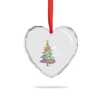 Xmas Heart Crystal Glass Ornament Merry And Bright Colorful Xmas Tree - Wonder Print Shop