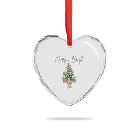 Xmas Heart Crystal Glass Ornament Merry And Bright Retro Xmas Tree - Wonder Print Shop