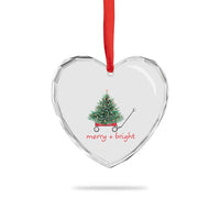 Xmas Heart Crystal Glass Ornament Merry And Bright Retro Xmas Tree Wagon - Wonder Print Shop