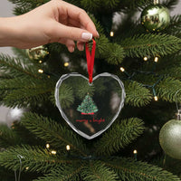Xmas Heart Crystal Glass Ornament Merry And Bright Retro Xmas Tree Wagon - Wonder Print Shop