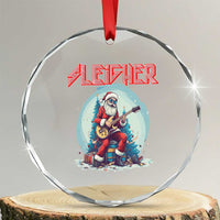 Xmas Heavy Metal Crystal Glass Ornament Sleigher Hail Santa Playing Guitar TS09