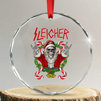 Xmas Heavy Metal Crystal Glass Ornament Sleigher Skeleton Santa Xmas Wreath TS11