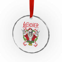 Xmas Heavy Metal Crystal Glass Ornament Sleigher Skeleton Santa Xmas Wreath TS11