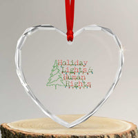 Xmas Holiday Lights And Human Rights Heart Crystal Glass Ornament Equality Supporter Gift - Wonder Print Shop