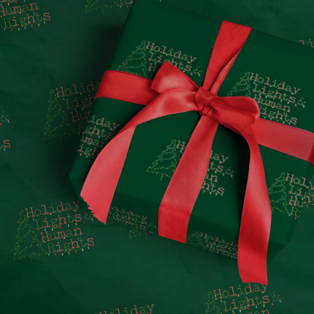 Xmas Holiday Lights And Human Rights Wrapping Paper Roll Equality Supporter Gift - Wonder Print Shop