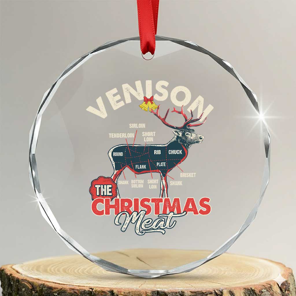 Xmas Hunting Crystal Glass Ornament Venison Meat Deer Season Hunter TS09
