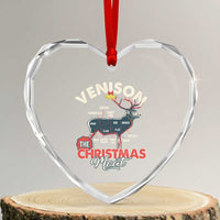 Xmas Hunting Heart Crystal Glass Ornament Venison Meat Deer Season Hunter - Wonder Print Shop