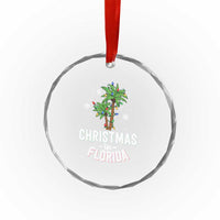 Xmas In Florida Crystal Glass Ornament Deck The Palm Trees Matching Family Vacation TS02