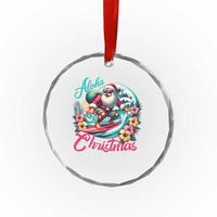 Xmas In Hawaii Crystal Glass Ornament Aloha Xmas Santa Surfing Hibiscus Flower TS11