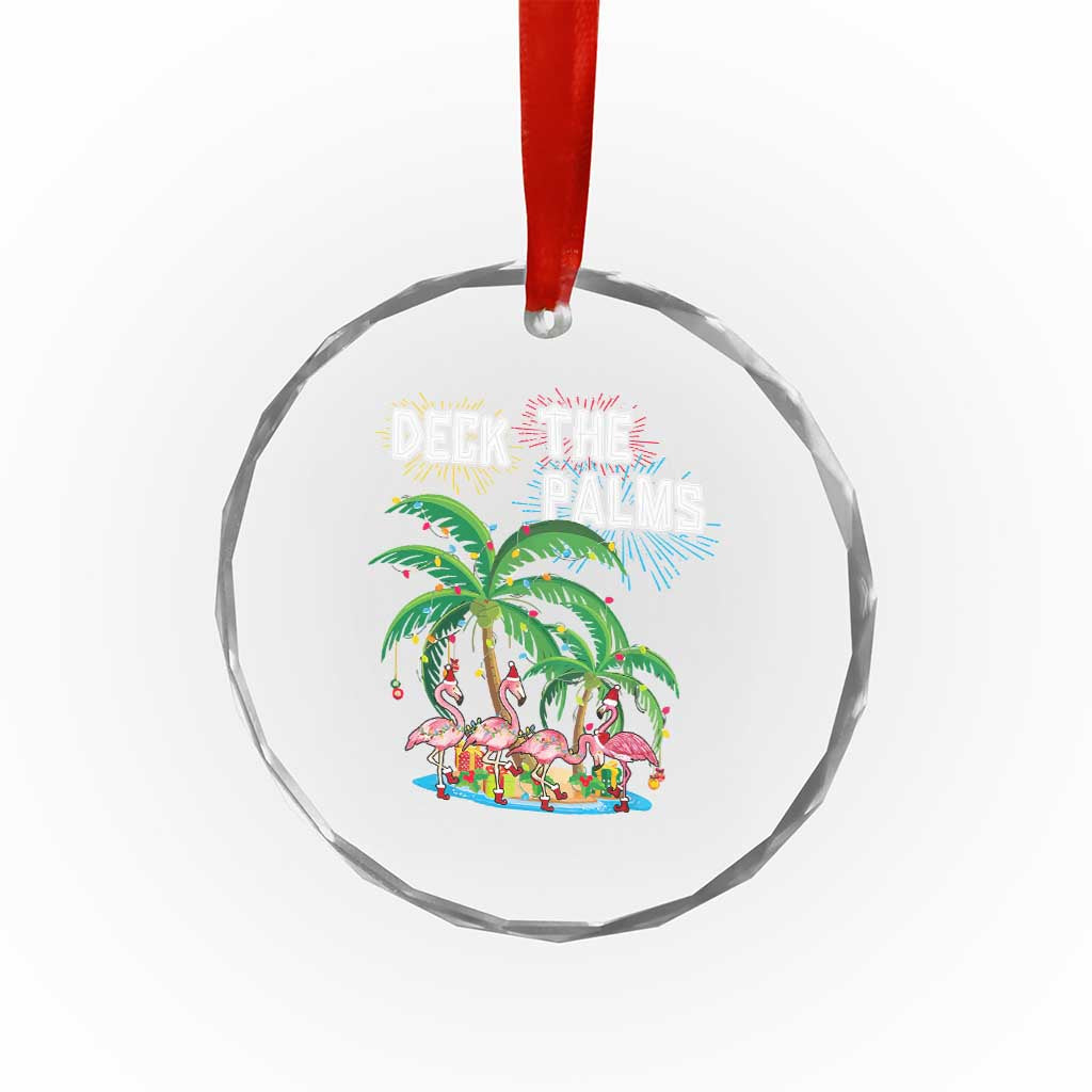 Xmas In Hawaii Crystal Glass Ornament Deck the Palms Firework Flamingo TS09