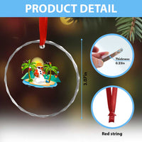 Xmas In Hawaii Crystal Glass Ornament Hawaiian Snowman Xmas Palm Tree At The Beach TS09
