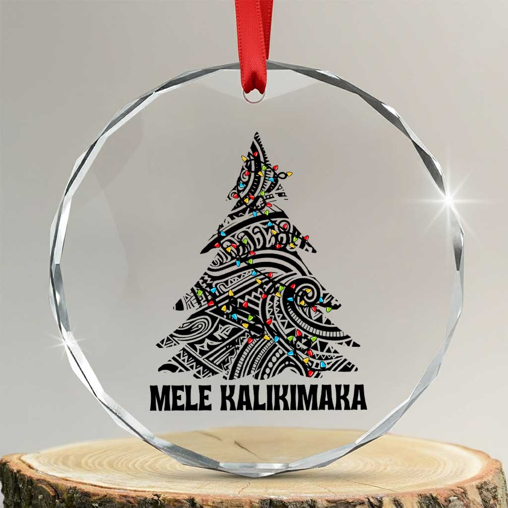 Xmas In Hawaii Crystal Glass Ornament Mele Kalikimaka Christmas Tree Kakau Tattoo TS11