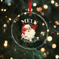 Xmas In Hawaii Crystal Glass Ornament Mele Kalikimaka Retro Santa Shaka Aloha TS11