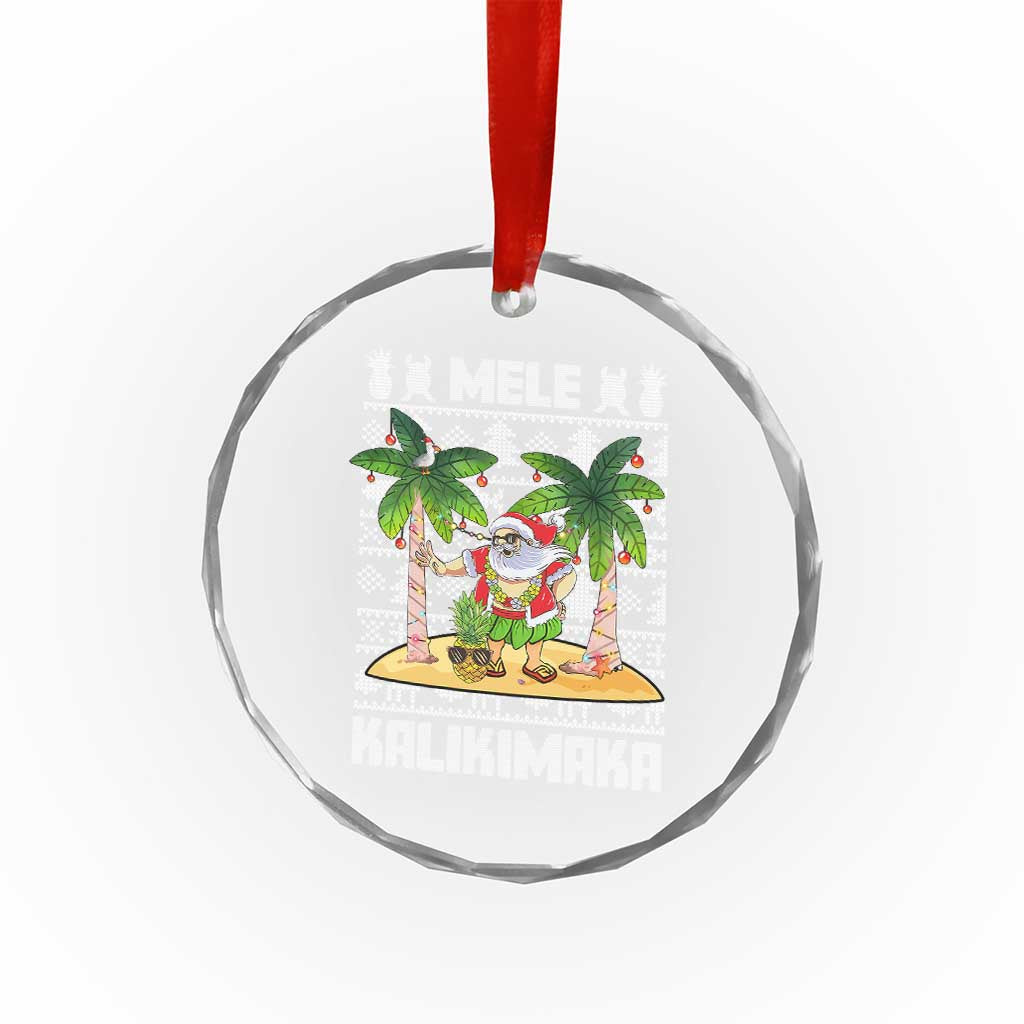 Xmas In Hawaii Crystal Glass Ornament Mele Kalikimaka Santa Hawaiian Christmas Hula Dance TS09