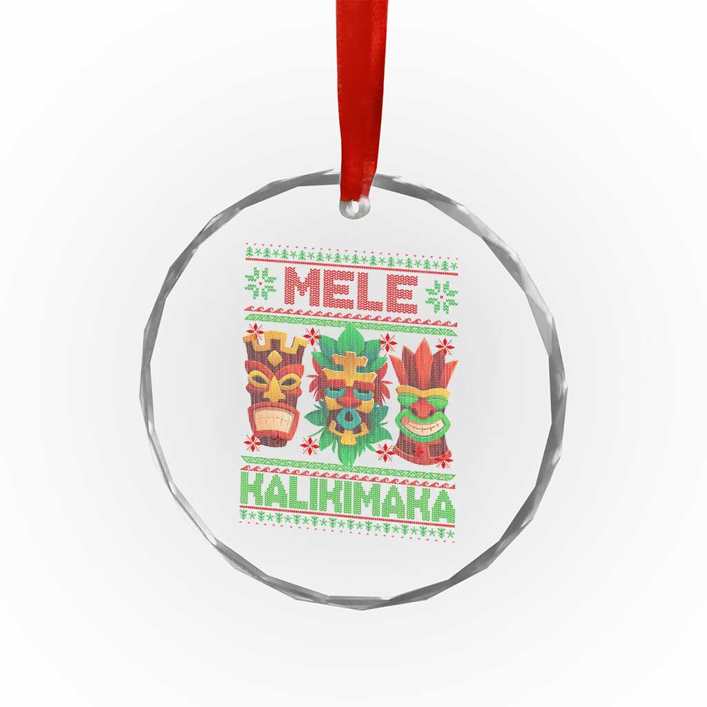Xmas In Hawaii Crystal Glass Ornament Mele Kalikimaka Ugly Tikis Kakau Tattoo TS11
