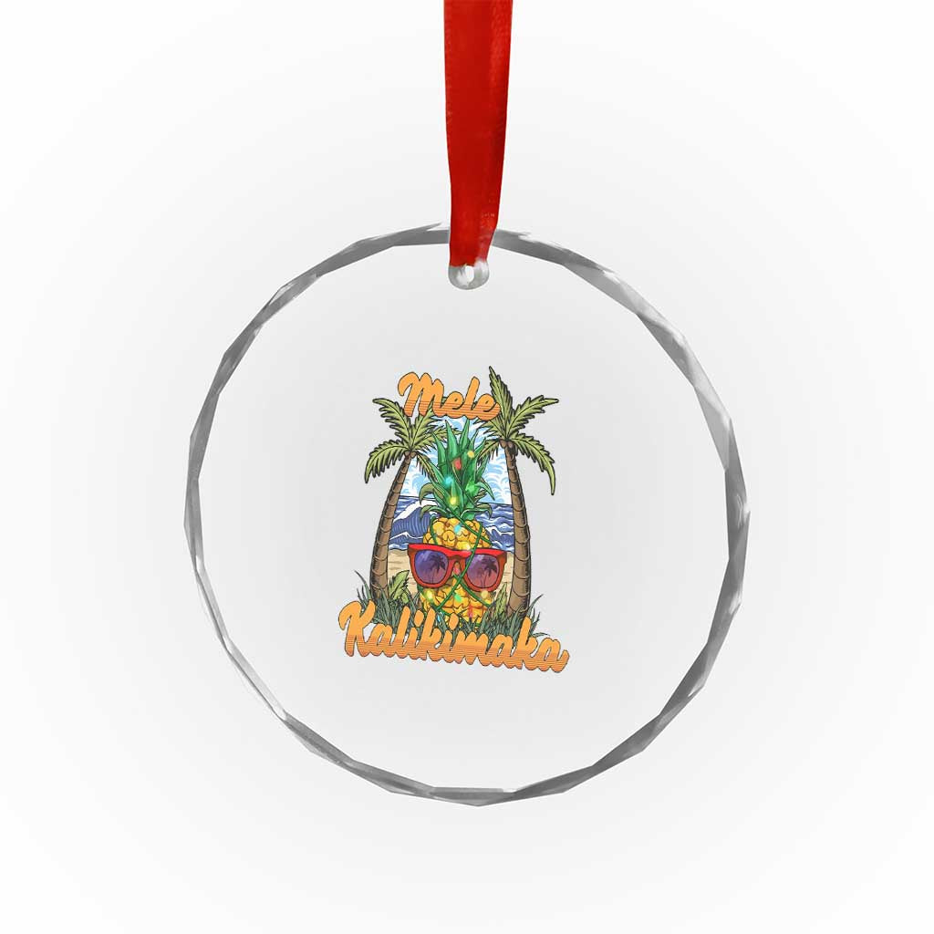 Xmas In Hawaii Crystal Glass Ornament Mele Kalikimaka Xmas Light Pineapple TS09