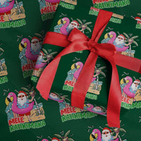 Xmas in Hawaii Wrapping Paper Roll Mele Kalikimaka Hawaiian Tropical Beach Santa