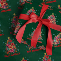 Xmas in Hawaii Wrapping Paper Roll Mele Kalikimaka Tropical Hawaiian Hibiscus
