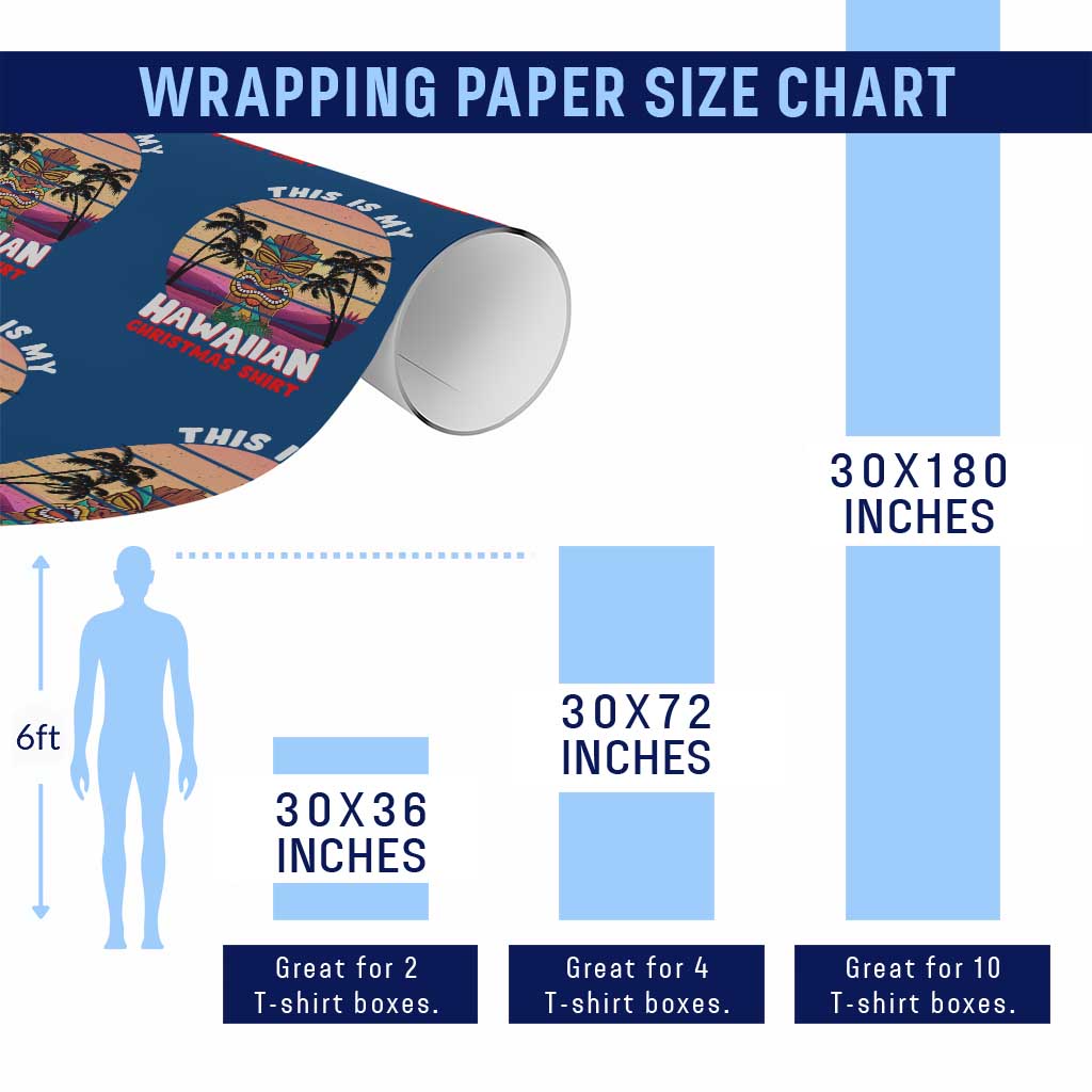 Xmas in Hawaii Wrapping Paper Roll This Is My Hawaiian Tiki Retro Tropical Vibe