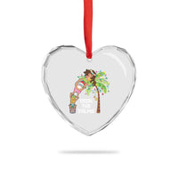 Xmas In Hawaii Heart Crystal Glass Ornament Deck The Palms Santa Hula Girl Tiki - Wonder Print Shop