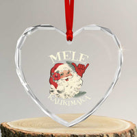 Xmas In Hawaii Heart Crystal Glass Ornament Mele Kalikimaka Retro Santa Shaka Aloha - Wonder Print Shop