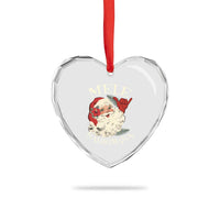 Xmas In Hawaii Heart Crystal Glass Ornament Mele Kalikimaka Retro Santa Shaka Aloha - Wonder Print Shop