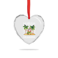 Xmas In Hawaii Heart Crystal Glass Ornament Mele Kalikimaka Santa Hawaiian Christmas Hula Dance - Wonder Print Shop