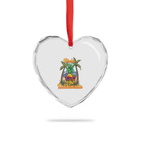 Xmas In Hawaii Heart Crystal Glass Ornament Mele Kalikimaka Xmas Light Pineapple - Wonder Print Shop