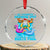 Xmas In July Relaxing Santa Crystal Glass Ornament My Favorite Swimming Spot Is The North Pole - Wonder Print Shop