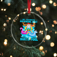 Xmas In July Relaxing Santa Crystal Glass Ornament My Favorite Swimming Spot Is The North Pole TS02