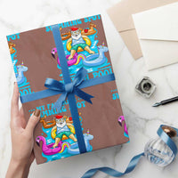 Xmas In July Relaxing Santa Wrapping Paper Roll My Favorite Swimming Spot Is The North Pole