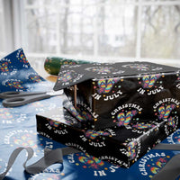 Xmas In July Summer Beach Wrapping Paper Roll Hawaii Flip Flops Hibiscus - Wonder Print Shop