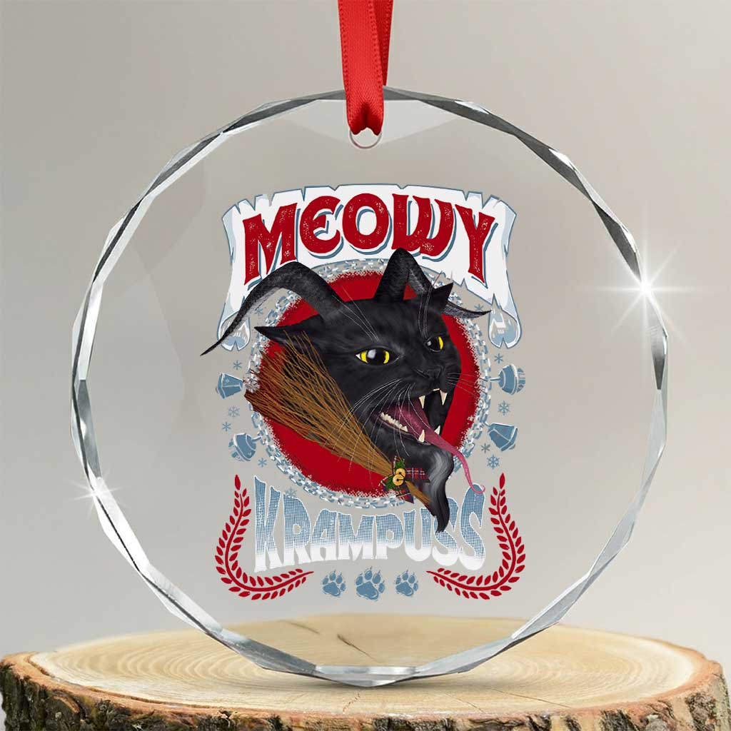 Xmas Krampus Cat Crystal Glass Ornament Meowy Krampuss Black Cat TS09