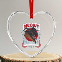 Xmas Krampus Cat Heart Crystal Glass Ornament Meowy Krampuss Black Cat - Wonder Print Shop