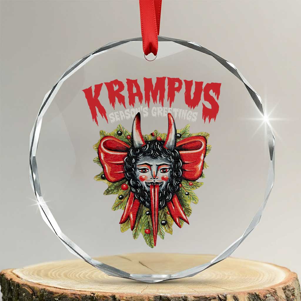 Xmas Krampus Crystal Glass Ornament Season Greeting Coquette Bow Krampus TS09