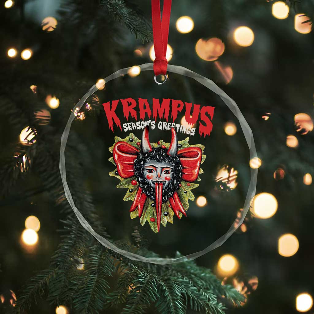 Xmas Krampus Crystal Glass Ornament Season Greeting Coquette Bow Krampus TS09