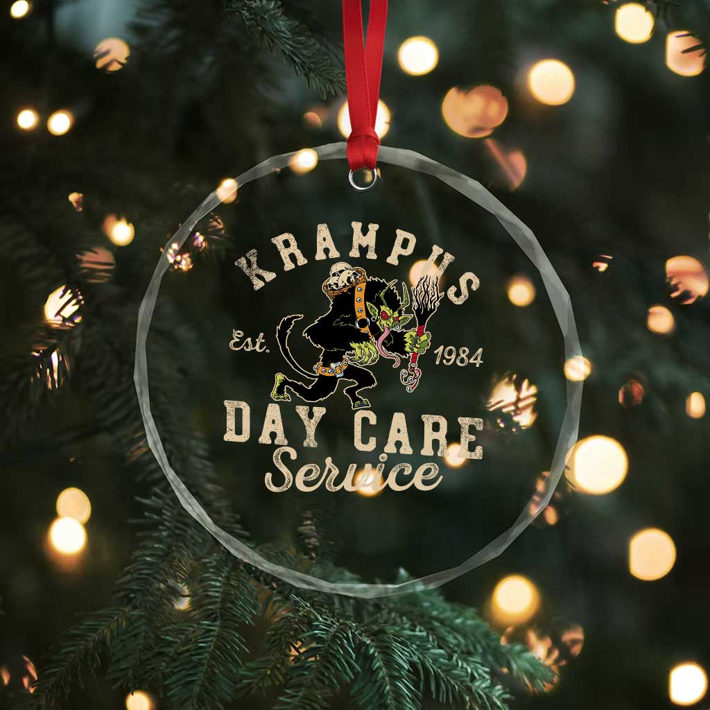 Xmas Krampus Day Care Service Crystal Glass Ornament TS09