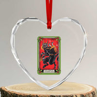 Xmas Krampus Heart Crystal Glass Ornament American Traditional Tarot Card - Wonder Print Shop
