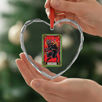 Xmas Krampus Heart Crystal Glass Ornament American Traditional Tarot Card - Wonder Print Shop