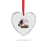 Xmas Krampus Heart Crystal Glass Ornament He Knows If You've Been Naughty - Wonder Print Shop